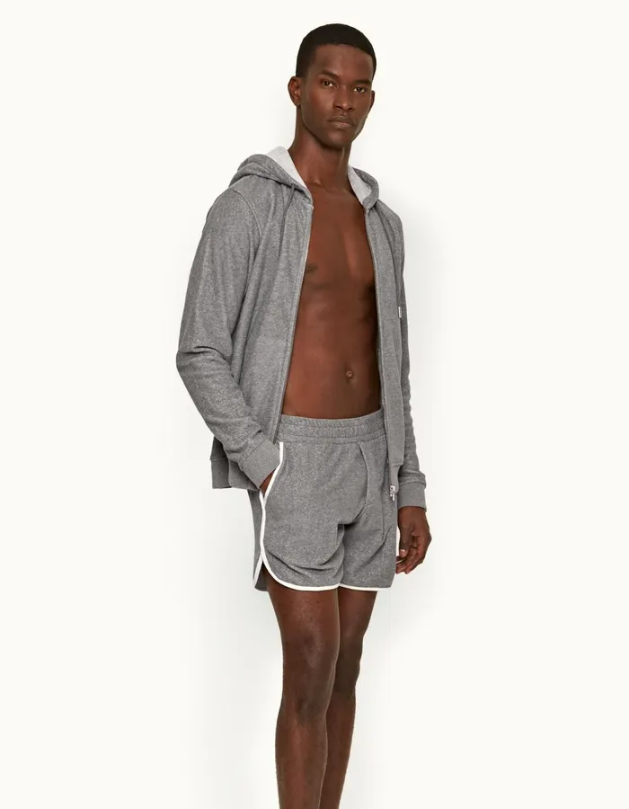 Men Orlebar Brown Day Shorts Flett Binding Piranha Grey Marl