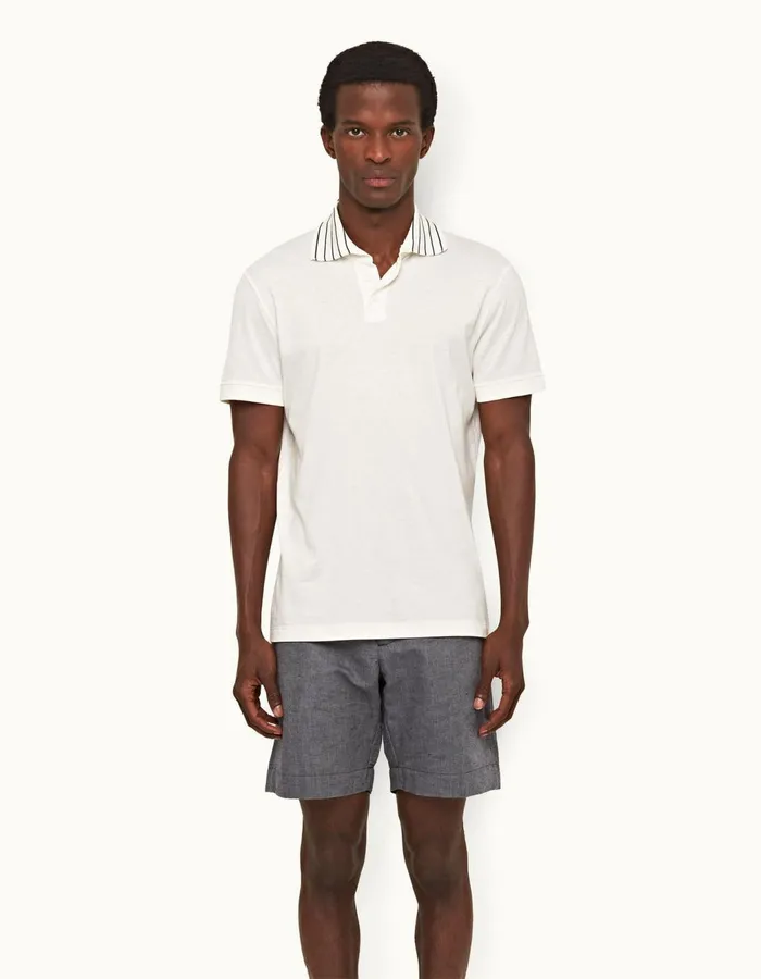 Men Orlebar Brown Day Shorts Harrop Linen Navy