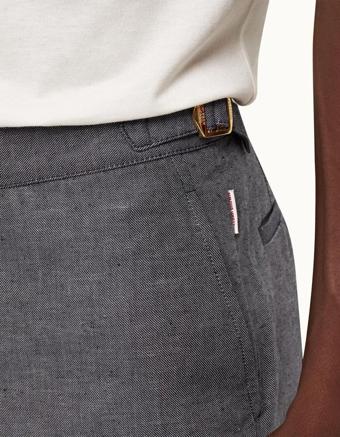 Men Orlebar Brown Day Shorts Harrop Linen Navy
