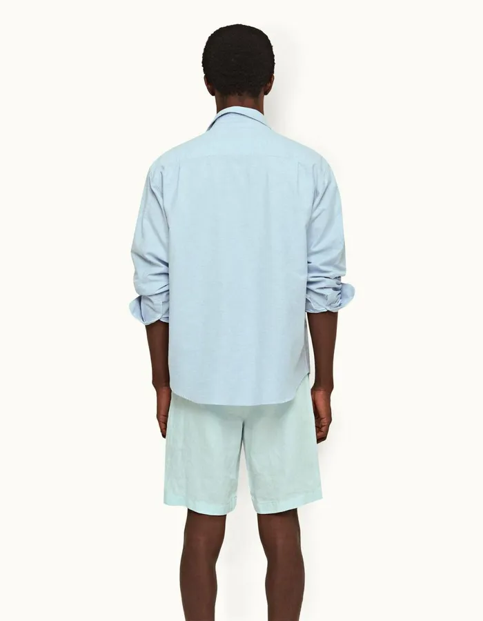Men Orlebar Brown Day Shorts Norwich Linen Clear Sky