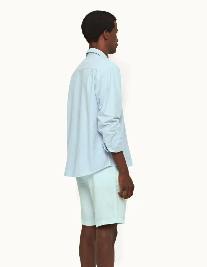 Men Orlebar Brown Day Shorts Norwich Linen Clear Sky