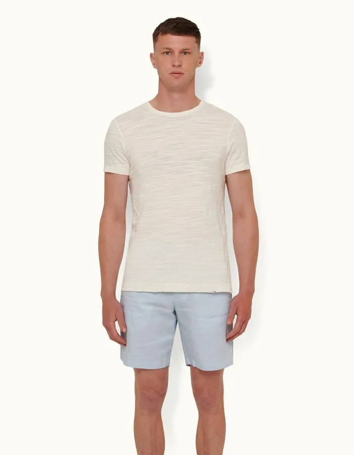 Men Orlebar Brown Day Shorts Norwich Linen Ice Blue