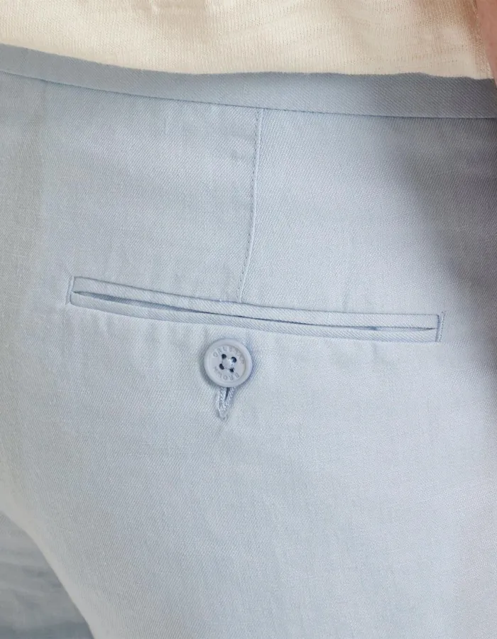 Men Orlebar Brown Day Shorts Norwich Linen Ice Blue