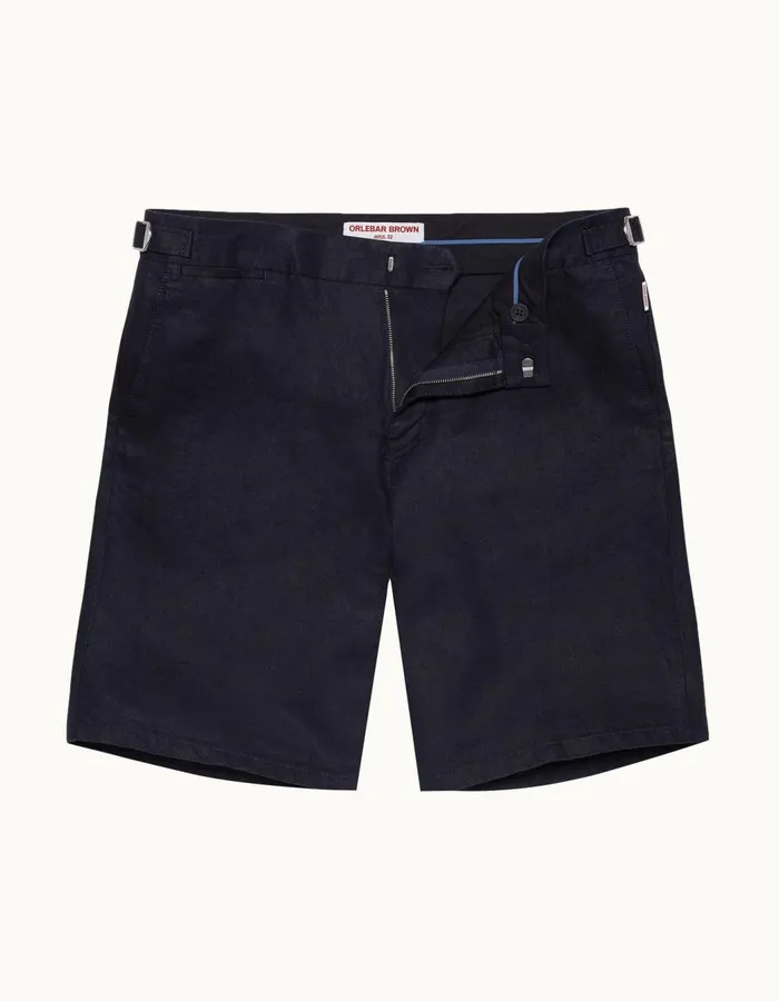 Men Orlebar Brown Day Shorts Norwich Linen Navy