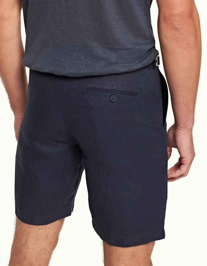 Men Orlebar Brown Day Shorts Norwich Linen Navy
