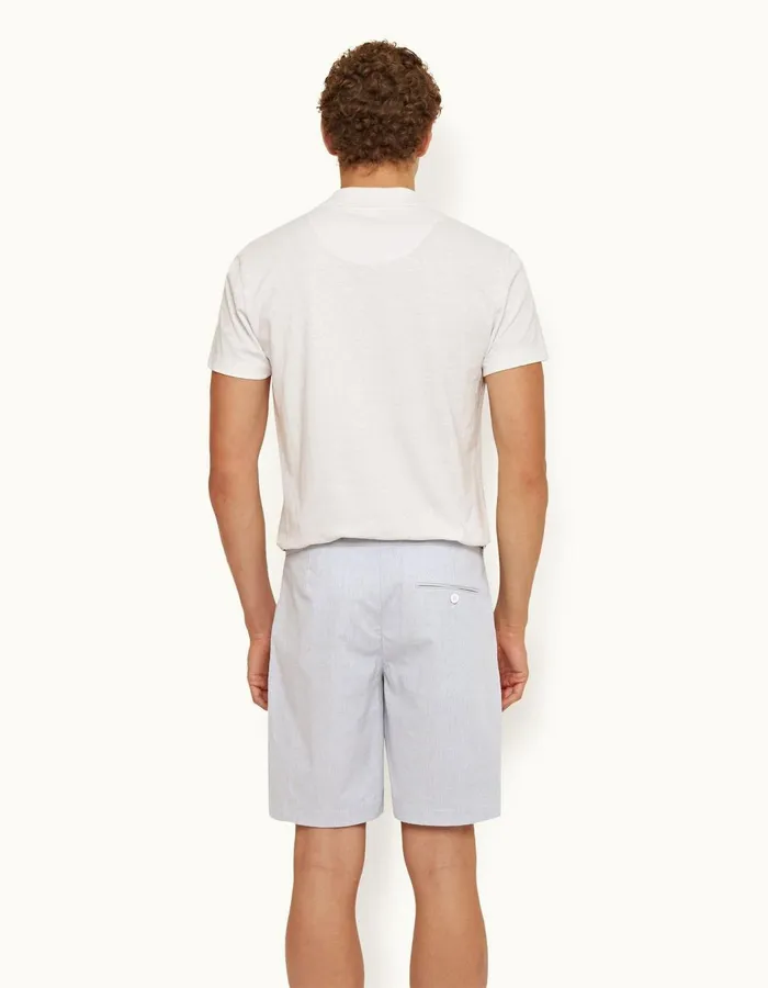 Men Orlebar Brown Day Shorts Norwich Seersucker Midnight Navywhite