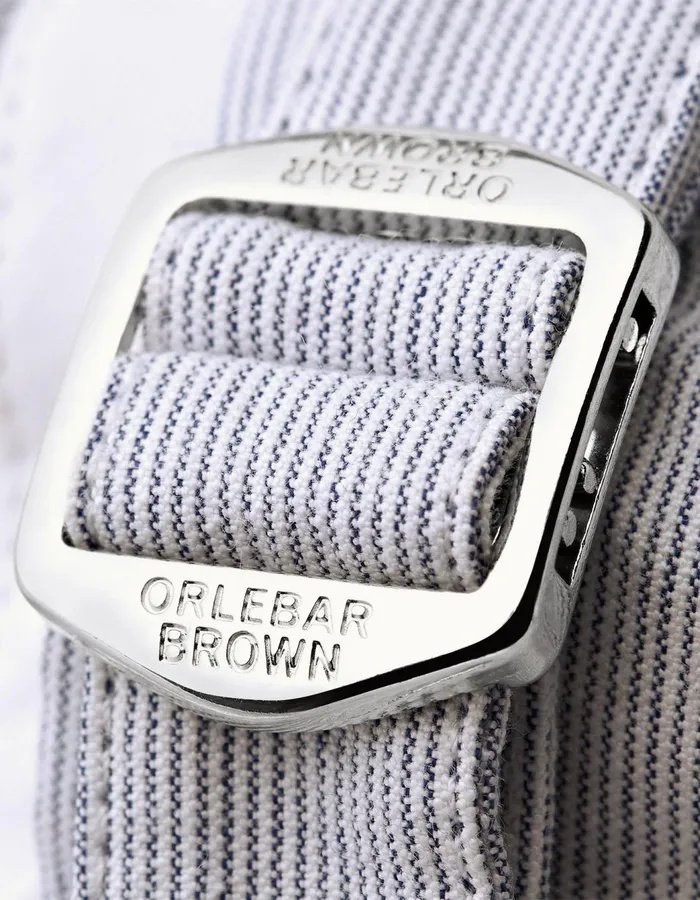 Men Orlebar Brown Day Shorts Norwich Seersucker Midnight Navywhite