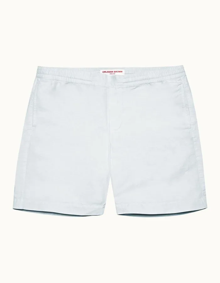 Men Orlebar Brown Day Shorts Sirma Linen Serenity Blue