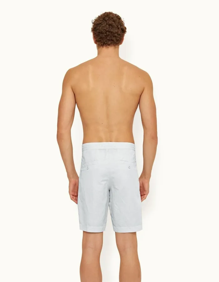 Men Orlebar Brown Day Shorts Sirma Linen Serenity Blue