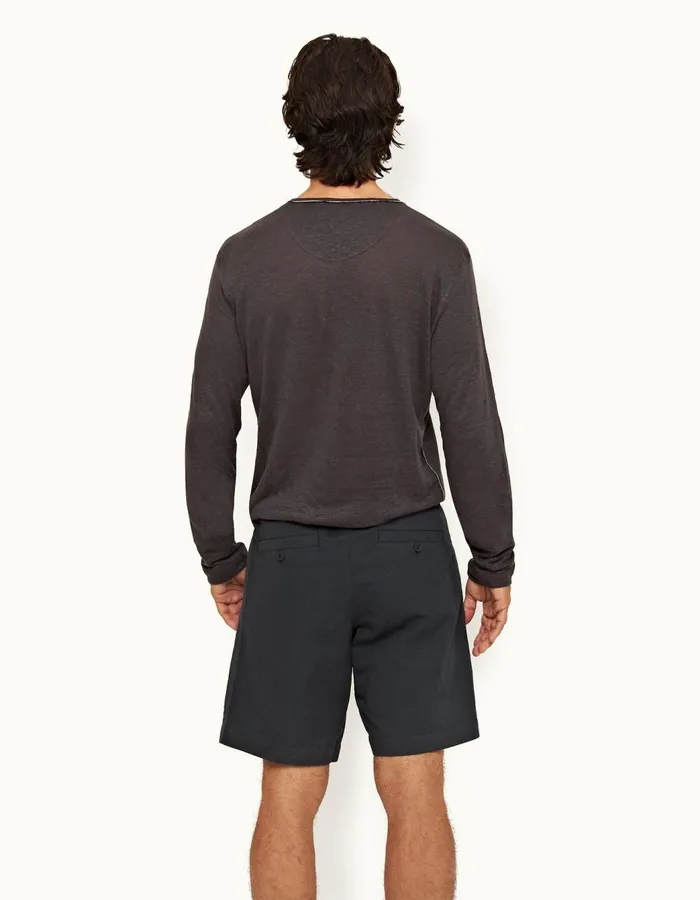 Men Orlebar Brown Day Shorts Sirma Linen Shadow