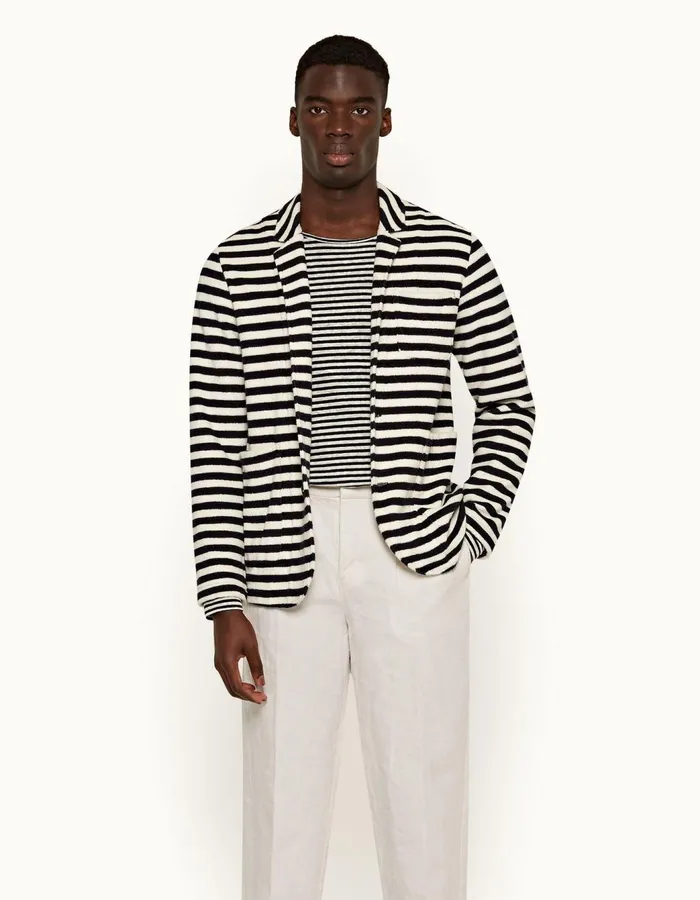 Men Orlebar Brown Jackets and Outerwear Edgar Towelling Inkwhite Sand