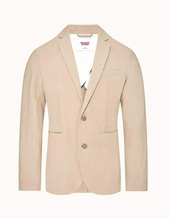 Men Orlebar Brown Jackets and Outerwear Ullock Linen Taupe