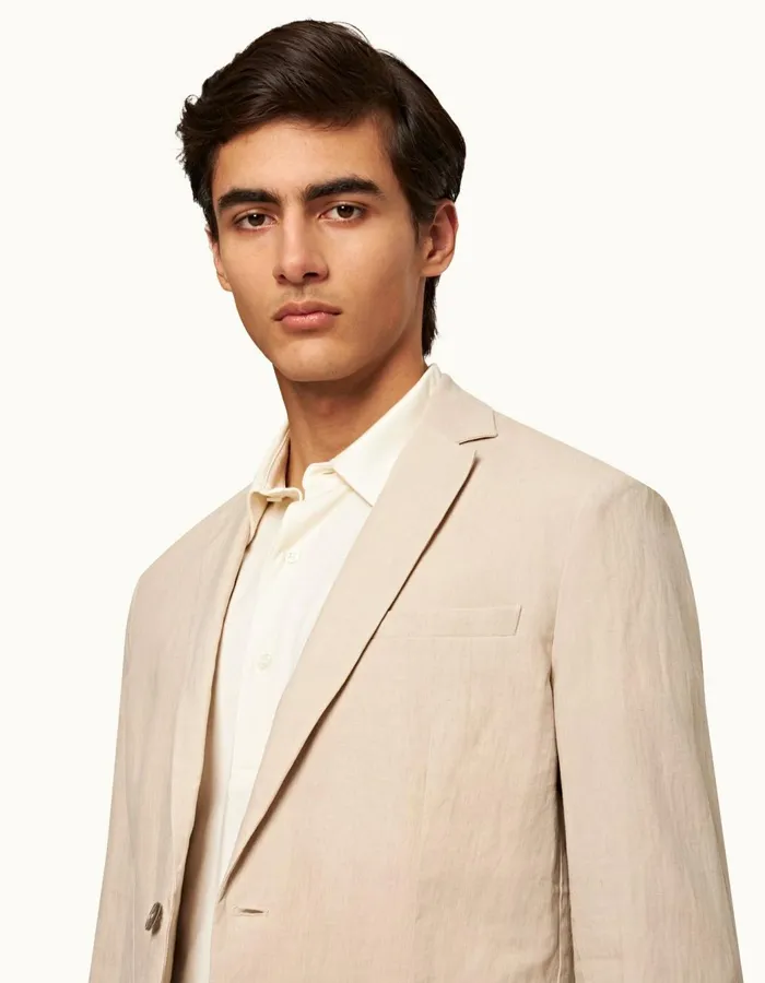 Men Orlebar Brown Jackets and Outerwear Ullock Linen Taupe
