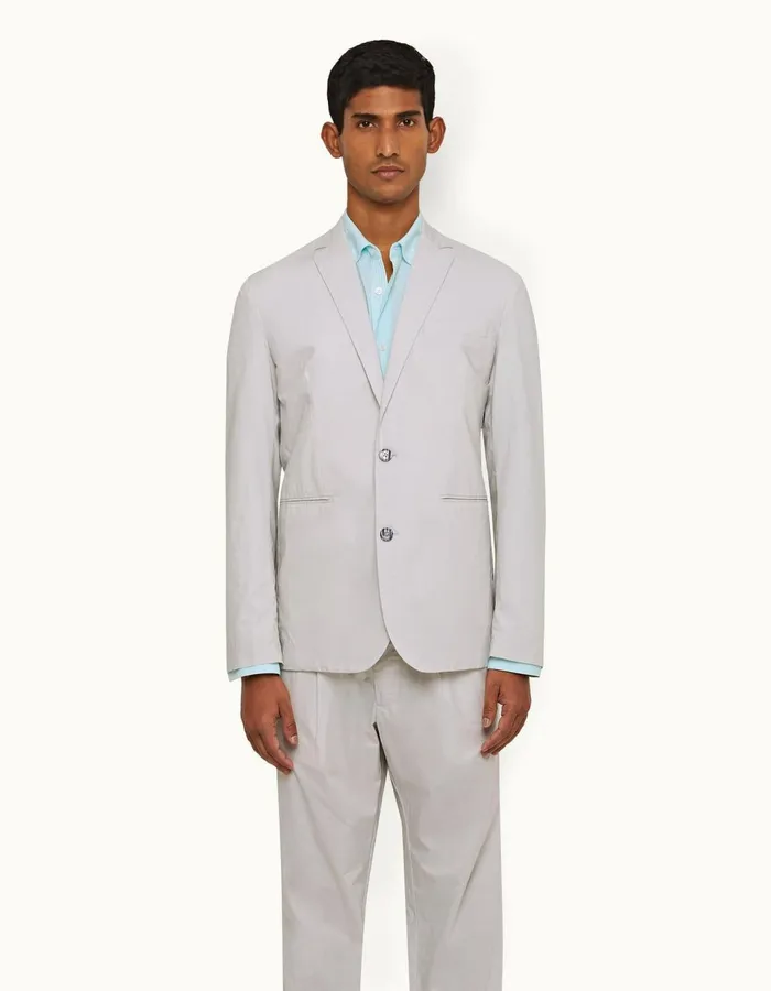 Men Orlebar Brown Jackets and Outerwear Ullock Poplin Oyster Grey