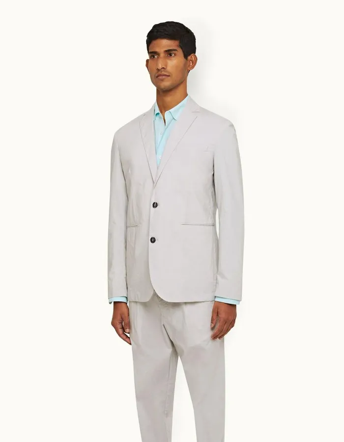 Men Orlebar Brown Jackets and Outerwear Ullock Poplin Oyster Grey