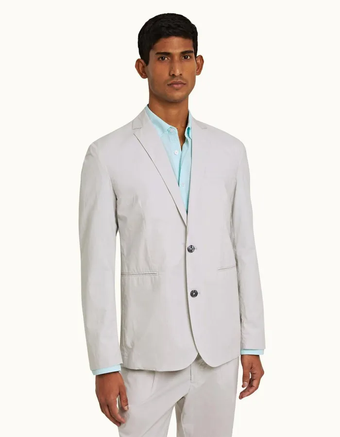 Men Orlebar Brown Jackets and Outerwear Ullock Poplin Oyster Grey