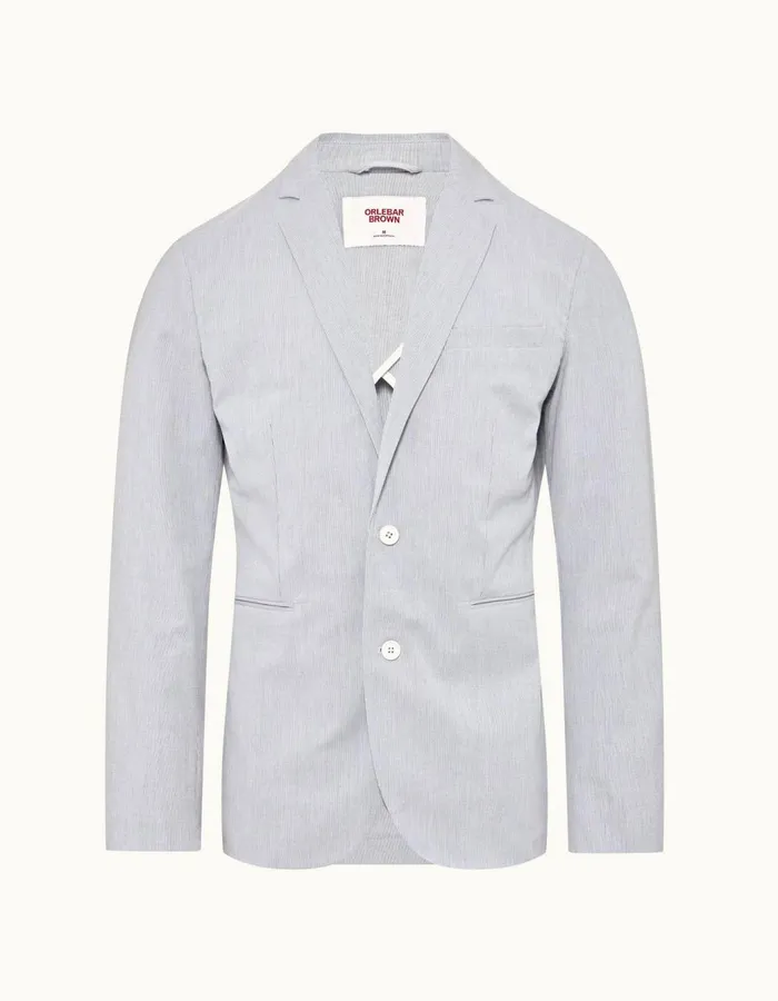 Men Orlebar Brown Jackets and Outerwear Ullock Seersucker Midnight Navywhite