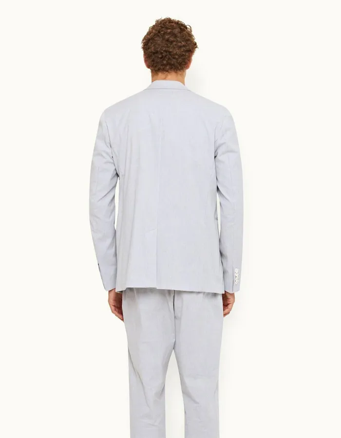 Men Orlebar Brown Jackets and Outerwear Ullock Seersucker Midnight Navywhite
