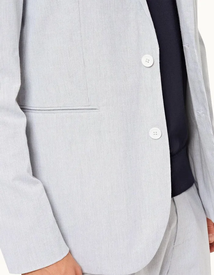 Men Orlebar Brown Jackets and Outerwear Ullock Seersucker Midnight Navywhite