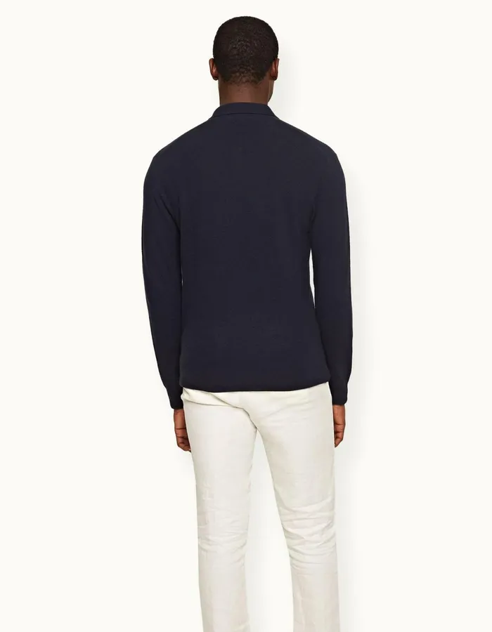 Men Orlebar Brown Knitwear Bruno Cashmere Night Iris