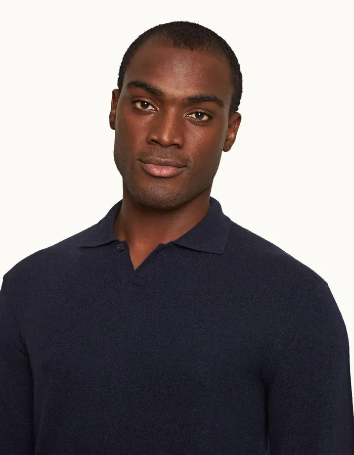 Men Orlebar Brown Knitwear Bruno Cashmere Night Iris