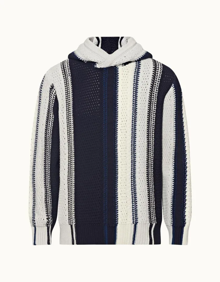 Men Orlebar Brown Knitwear Kirk Stripe Sea Mistnight Iris