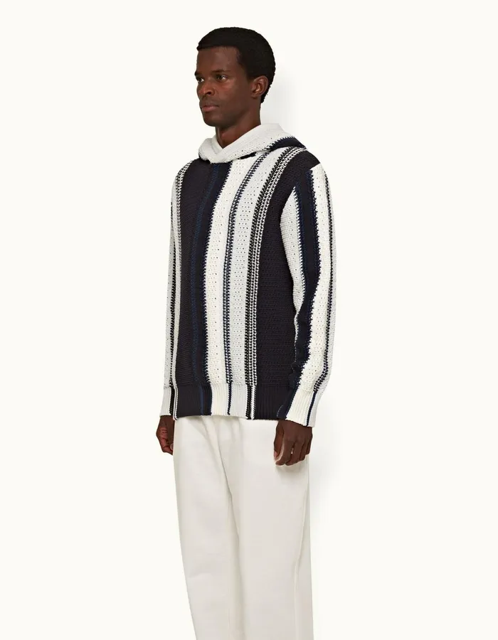 Men Orlebar Brown Knitwear Kirk Stripe Sea Mistnight Iris