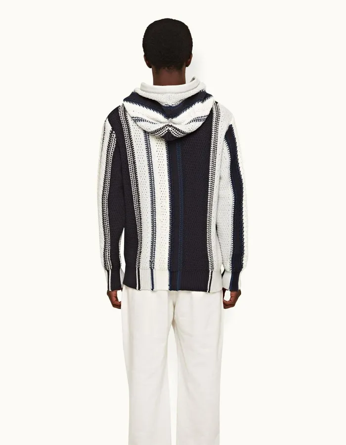 Men Orlebar Brown Knitwear Kirk Stripe Sea Mistnight Iris