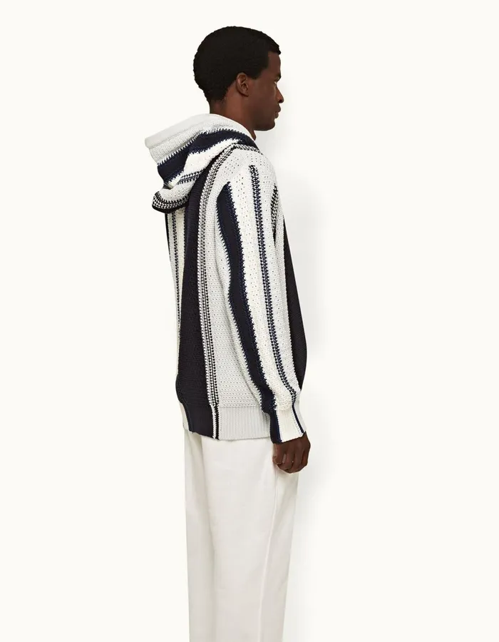 Men Orlebar Brown Knitwear Kirk Stripe Sea Mistnight Iris