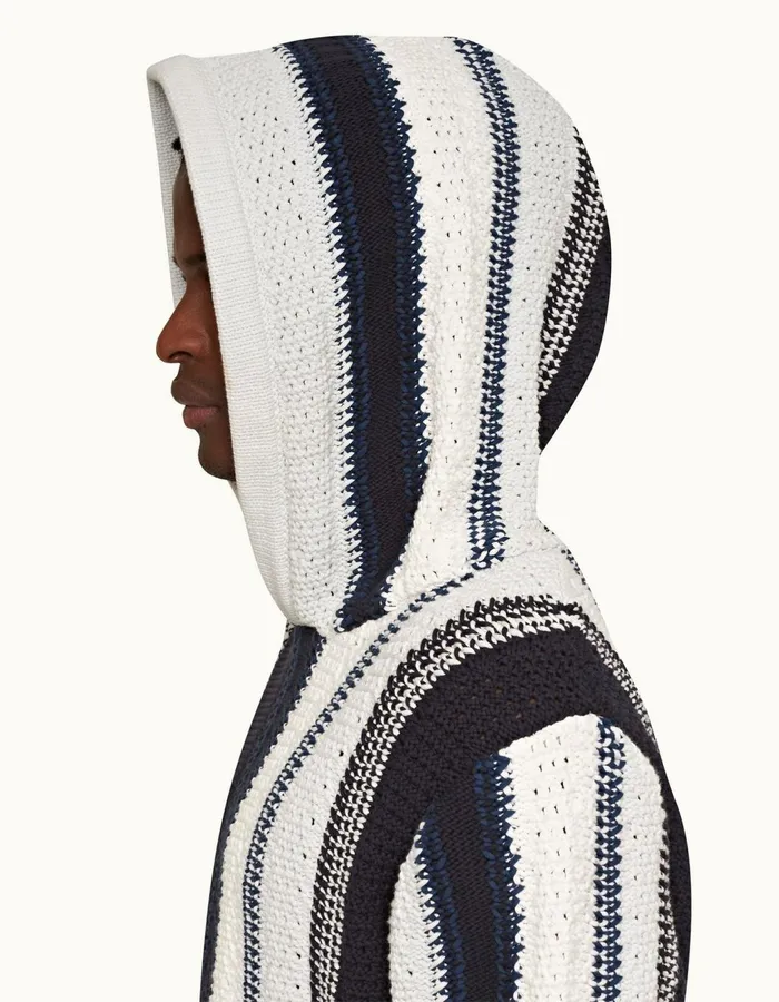 Men Orlebar Brown Knitwear Kirk Stripe Sea Mistnight Iris