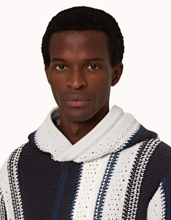 Men Orlebar Brown Knitwear Kirk Stripe Sea Mistnight Iris