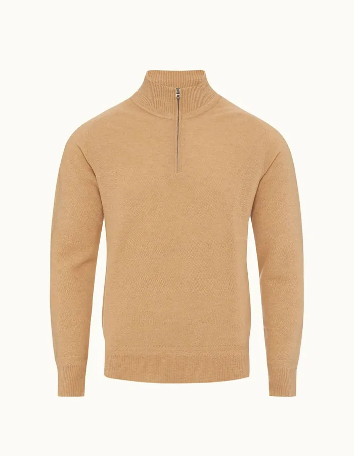 Men Orlebar Brown Knitwear Lennard Cashmere Biscuit
