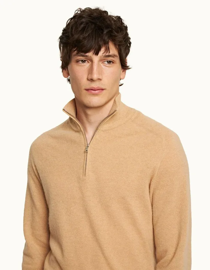 Men Orlebar Brown Knitwear Lennard Cashmere Biscuit