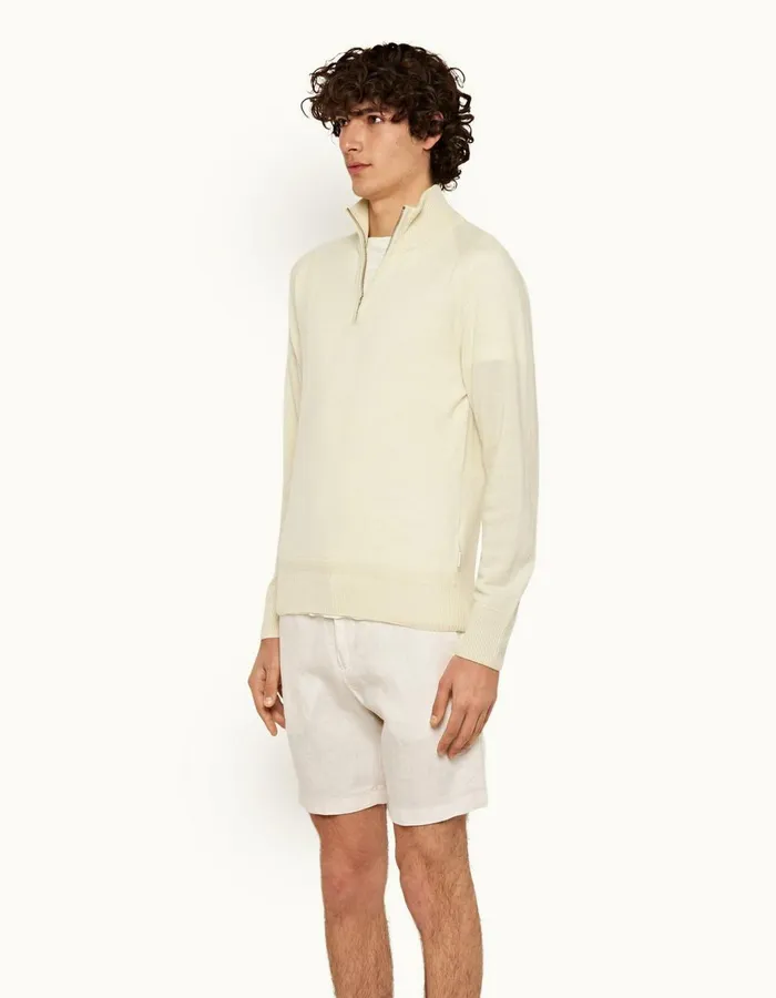 Men Orlebar Brown Knitwear Lennard Cashmere White Sand