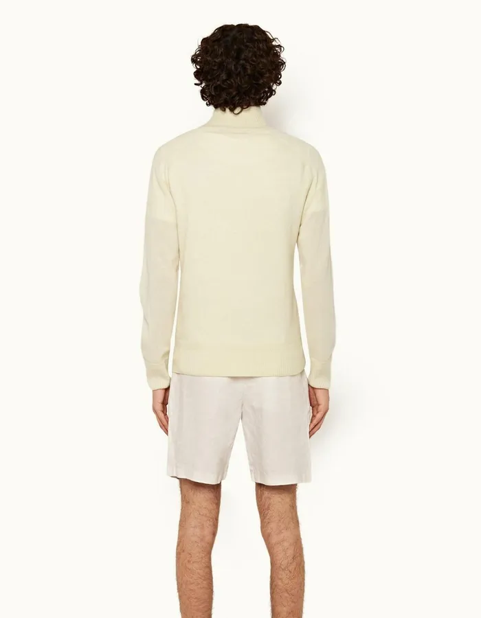 Men Orlebar Brown Knitwear Lennard Cashmere White Sand