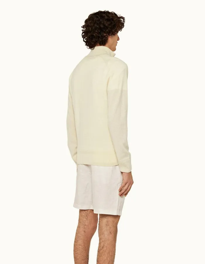 Men Orlebar Brown Knitwear Lennard Cashmere White Sand