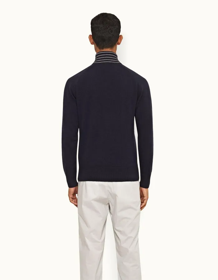 Men Orlebar Brown Knitwear Lennard Stripe Night Irissea Mist