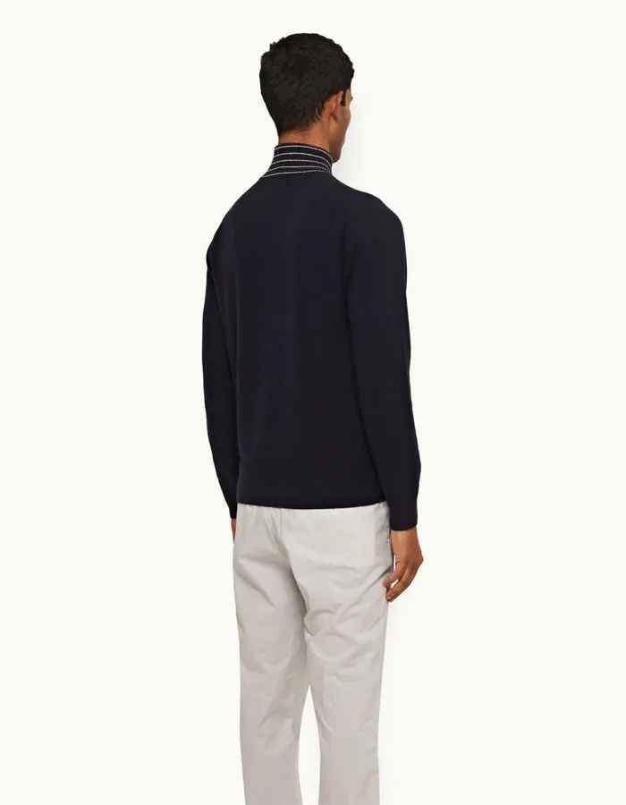 Men Orlebar Brown Knitwear Lennard Stripe Night Irissea Mist