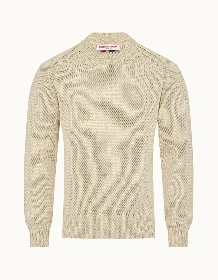 Men Orlebar Brown Knitwear Lippen White Sand