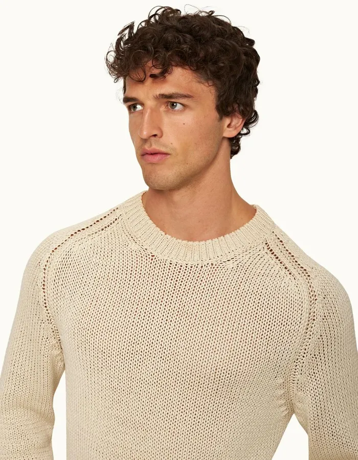 Men Orlebar Brown Knitwear Lippen White Sand