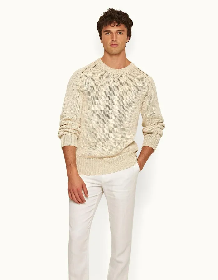 Men Orlebar Brown Knitwear Lippen White Sand