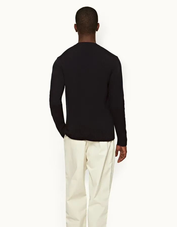Men Orlebar Brown Knitwear Lorca Cashmere Night Iris