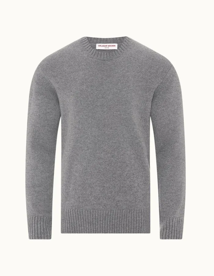 Men Orlebar Brown Knitwear Lorca Tipping Grey Melangesea Mist