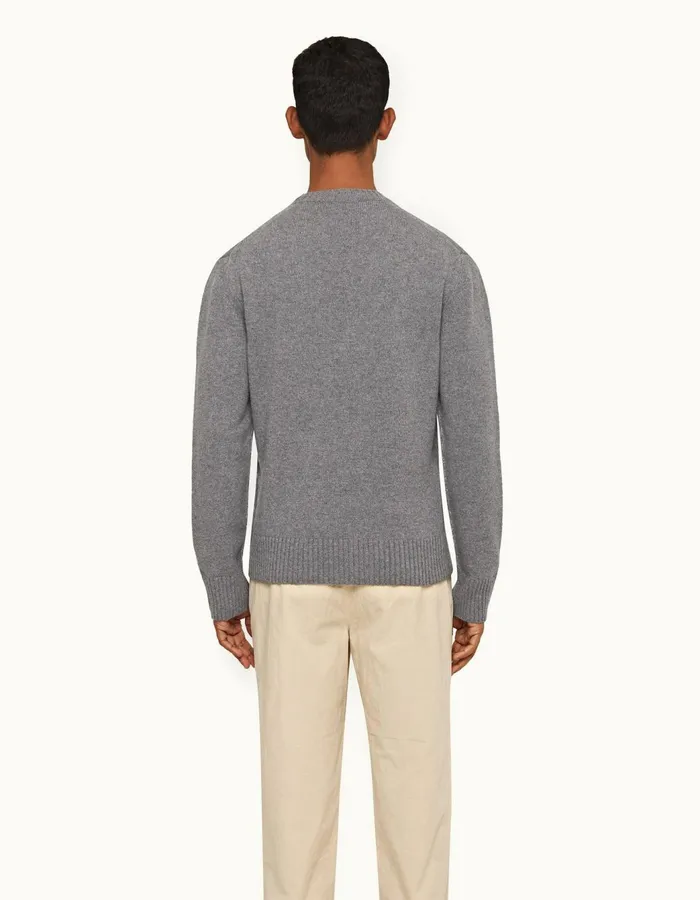 Men Orlebar Brown Knitwear Lorca Tipping Grey Melangesea Mist