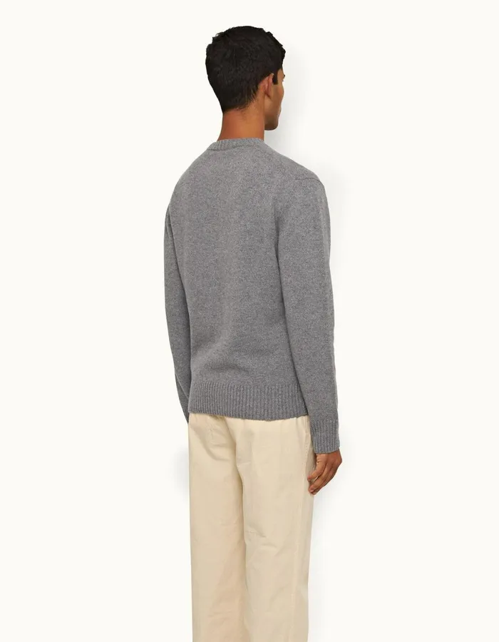 Men Orlebar Brown Knitwear Lorca Tipping Grey Melangesea Mist