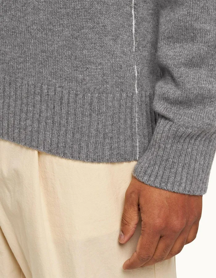 Men Orlebar Brown Knitwear Lorca Tipping Grey Melangesea Mist
