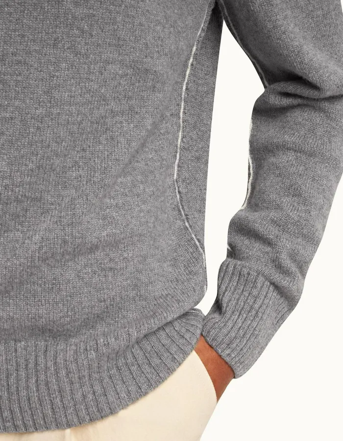 Men Orlebar Brown Knitwear Lorca Tipping Grey Melangesea Mist