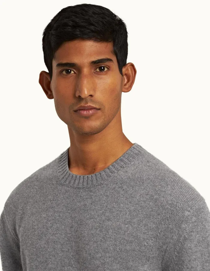 Men Orlebar Brown Knitwear Lorca Tipping Grey Melangesea Mist