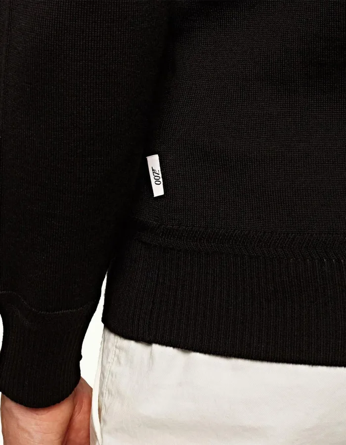 Men Orlebar Brown Knitwear Moonraker Knitted Half Zip Black