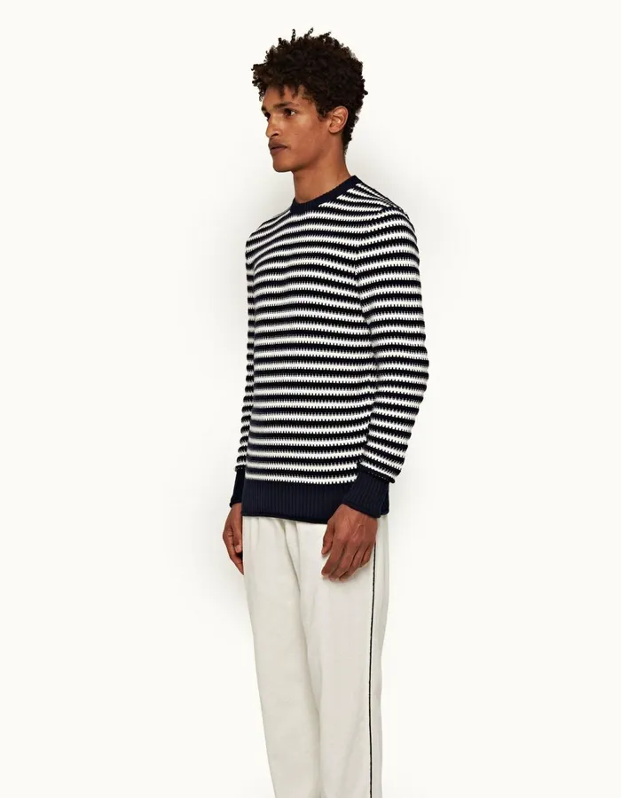 Men Orlebar Brown Knitwear Ned Stripe Navywhite Sand